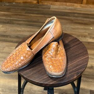 Cole Haan Men's Woven Leather Slip-On Loafers in Caramel Brown